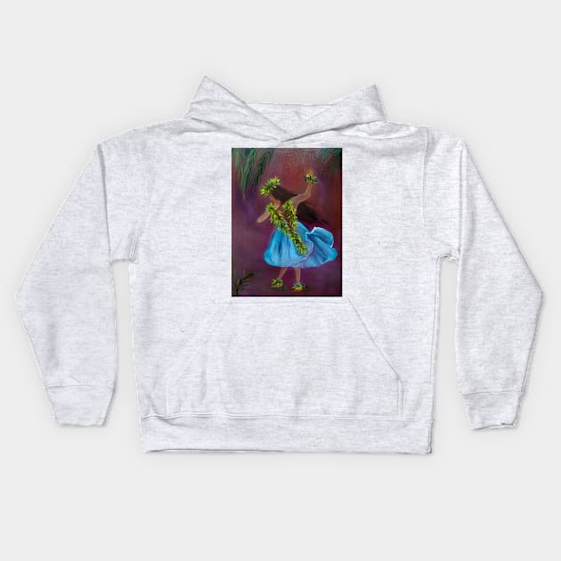 Hula Skirt Kids Hoodie by jennyleeandjim